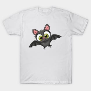 Cute bat with cute green eyes T-Shirt